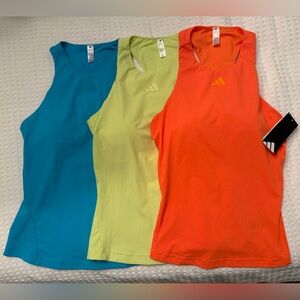 3 Adidas Women's Performance ClimaCool Tanks - Teal, Lime, Orange - sm